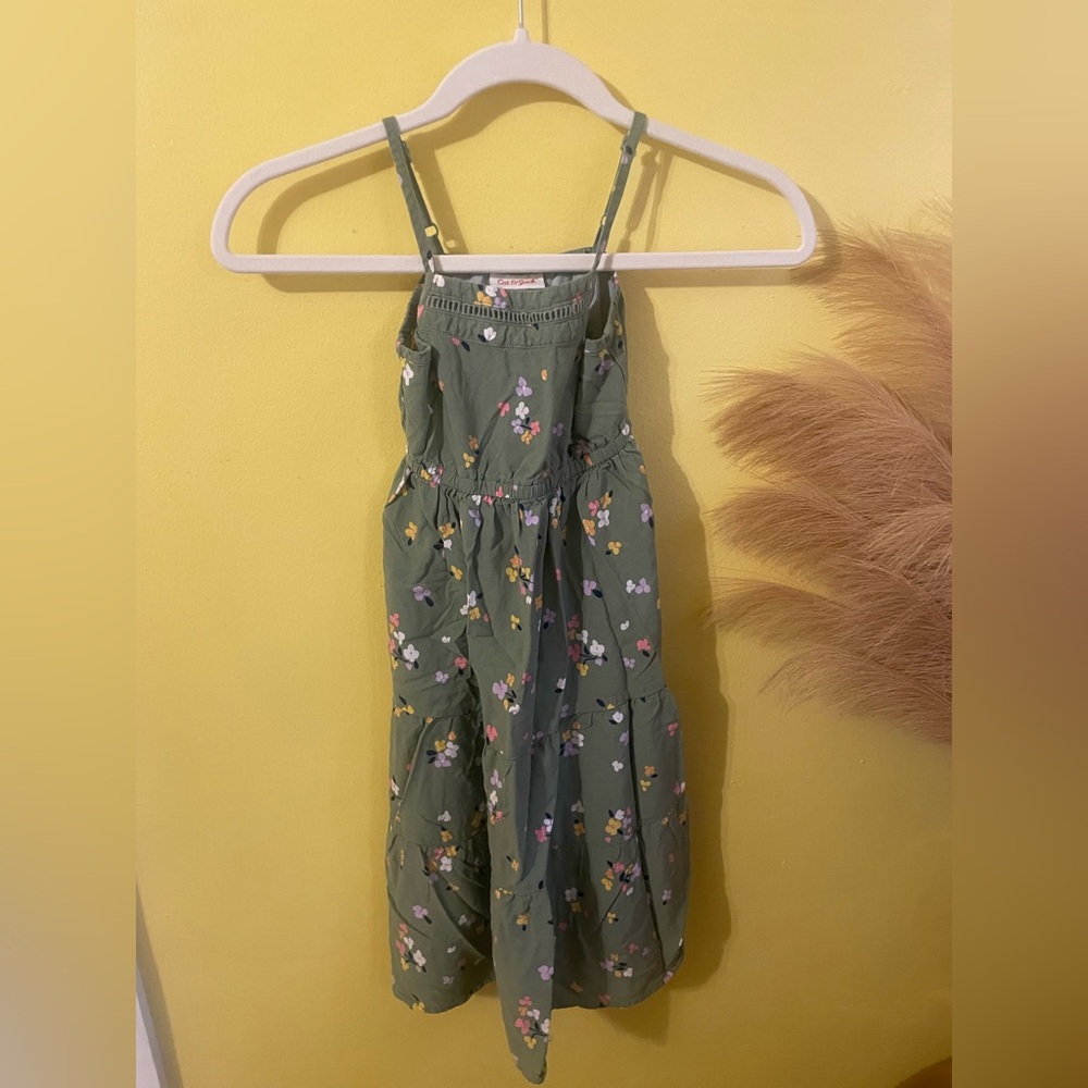 Cat & Jack Green Floral Kids Dress